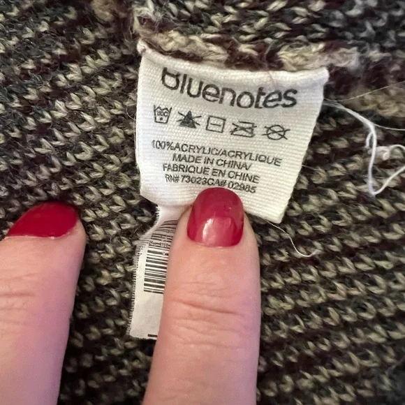 Bluenotes Shawl Aztec Fringe Western Sweater Size S Women - Picture 8 of 9